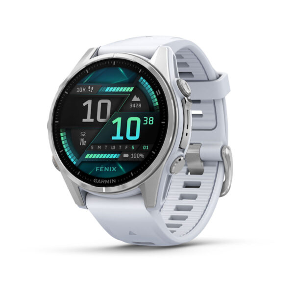 Смарт-часы Garmin Fenix 8 Amoled 43мм Silver c белым силиконовым ремешком (010-02903-00)