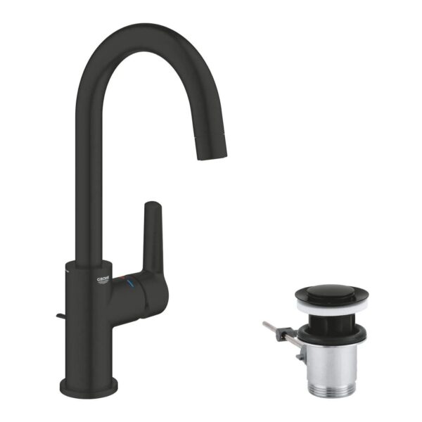 Смеситель GROHE Старт 242032432, матовый черный, однорычажный для раковины