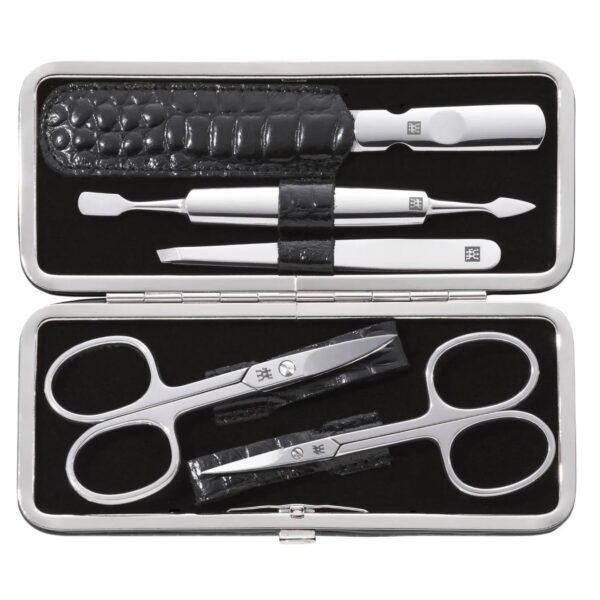 Маникюрный набор Zwilling Classic Inox 5 предметов (97507-004), черный, отделка "крокодил"