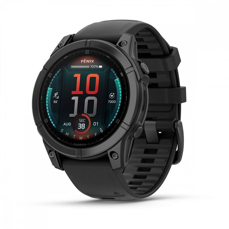 Смарт-часы Garmin Fenix E (010-03025-01), AMOLED серый безель, 47 мм, черный силиконовый ремешок