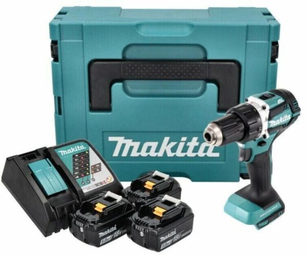 Аккумуляторная дрель-шуруповерт Makita DDF484RT3J (З/У +3 аккумулятора 5Ah)
