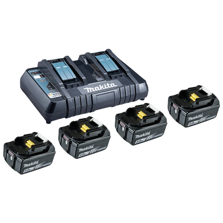 Аккумуляторный набор Makita Power Source-Kit Li 199483-0, 18 В / 5,0 Ач, 4 батареи и двойное зарядное устройство
