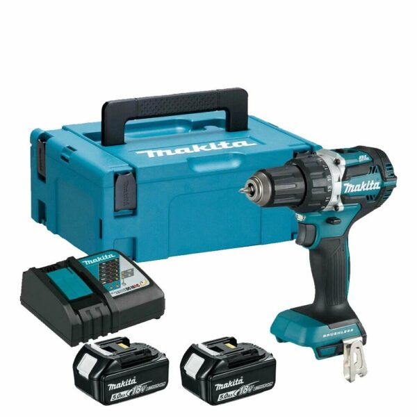 Аккумуляторная дрель-шуруповерт, LXT, 18V Makita DDF484RTJ (18V, 2 x 5.0Ah, Makpac)