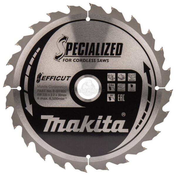 Диск пильный по дереву EFFICUT Makita E-01909 (235х30х1.5 мм; 24T) (88381556149)