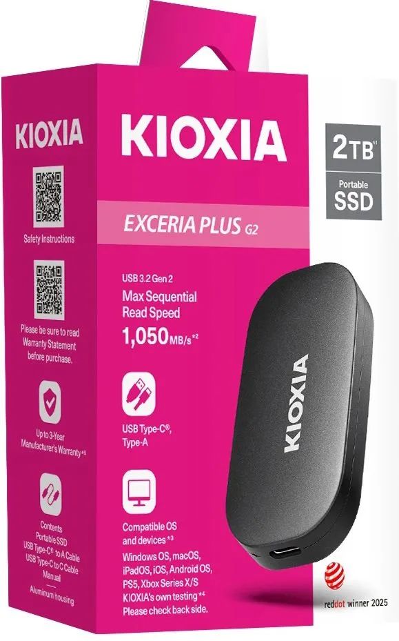 Внешний накопитель SSD Kioxia Exceria Plus G2 2TB (LXD20K002TG8)