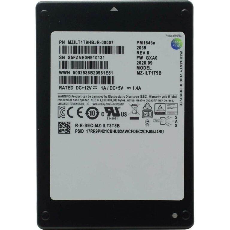 Внутренний SSD-диск PM1643a 1,92 ТБ, 2.5", SAS 12 Гбит/с (MZILT1T9HBJR-00007)