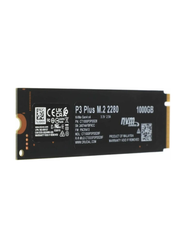 Внутренний SSD-диск Crucial P3 Plus 1 ТБ M.2 PCI-E 4.0 (CT1000P3PSSD8)